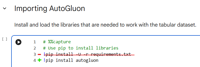 Screenshots - remove requirements.txt and replace with autogluon
